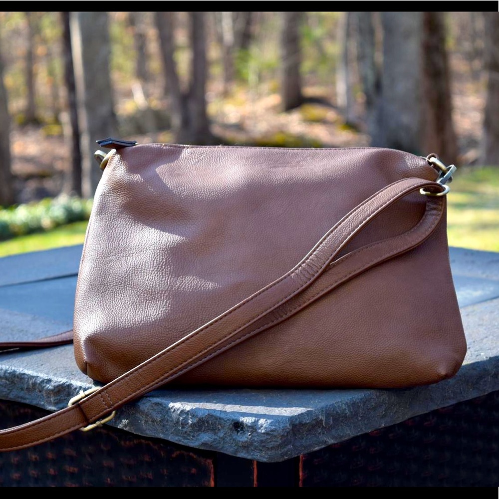 Joy Susan Crossbody Bag Brown Pebbled Texture EUC - Picture 1 of 12